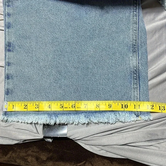 You Wanna Wide Leg Distressed Raw Hem Jeans NWT Baggy Y2K Patches Grunge - Picture 3 of 14